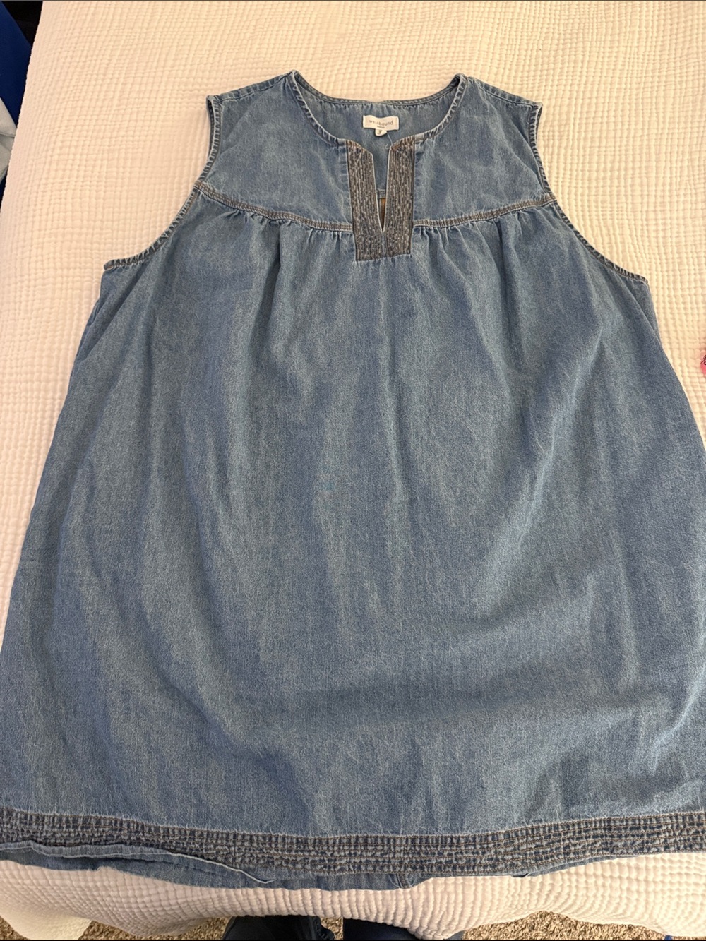 Westbound Light Blue Denim Sleeveless Tunic